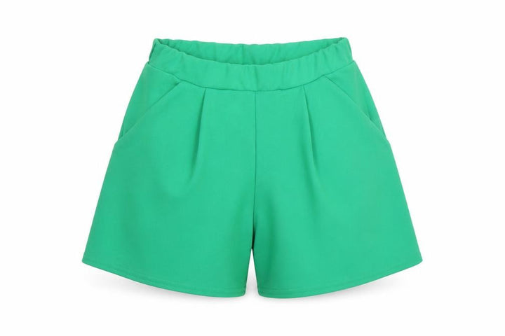Boohoo Women’s Green High Rise Pleated Shorts UK 6 Pockets