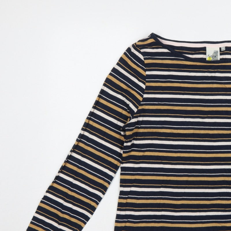 Weird Fish Women’s Multicoloured Stripe Cotton Jersey Top UK 14