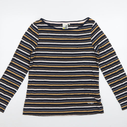 Weird Fish Women’s Multicoloured Stripe Cotton Jersey Top UK 14