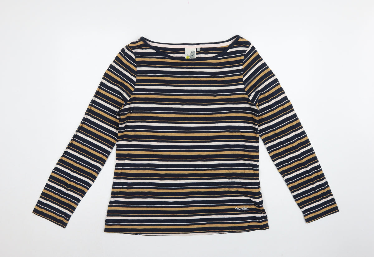Weird Fish Women’s Multicoloured Stripe Cotton Jersey Top UK 14