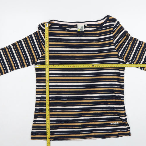 Weird Fish Women’s Multicoloured Stripe Cotton Jersey Top UK 14