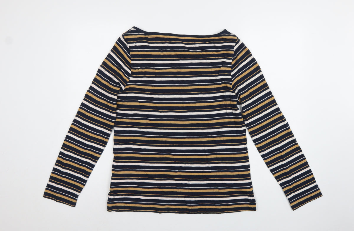 Weird Fish Women’s Multicoloured Stripe Cotton Jersey Top UK 14