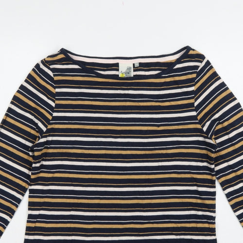 Weird Fish Women’s Multicoloured Stripe Cotton Jersey Top UK 14