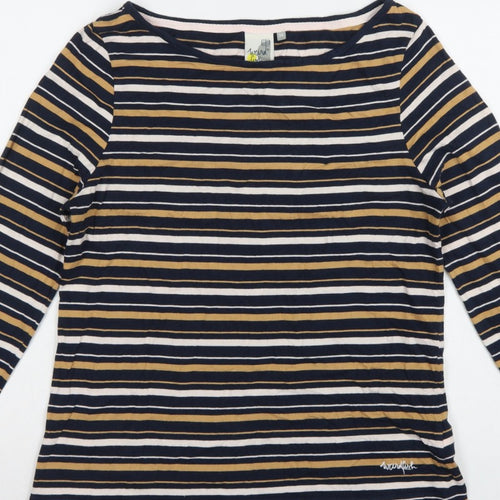 Weird Fish Women’s Multicoloured Stripe Cotton Jersey Top UK 14