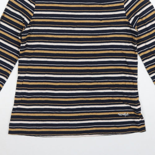 Weird Fish Women’s Multicoloured Stripe Cotton Jersey Top UK 14