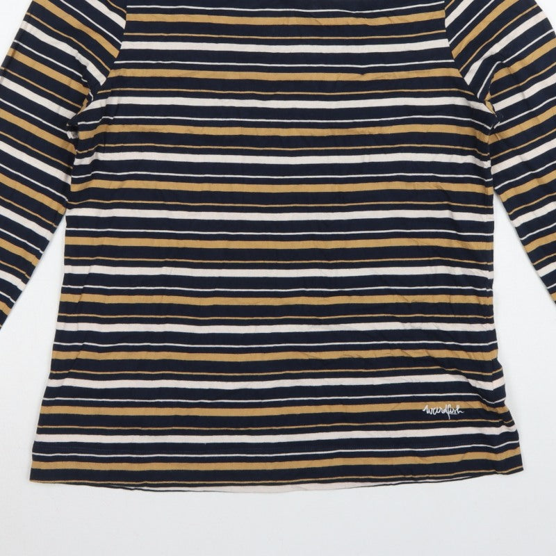 Weird Fish Women’s Multicoloured Stripe Cotton Jersey Top UK 14