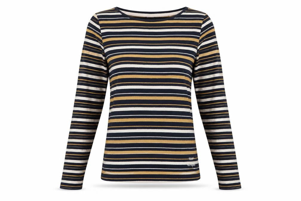 Weird Fish Women’s Multicoloured Stripe Cotton Jersey Top UK 14