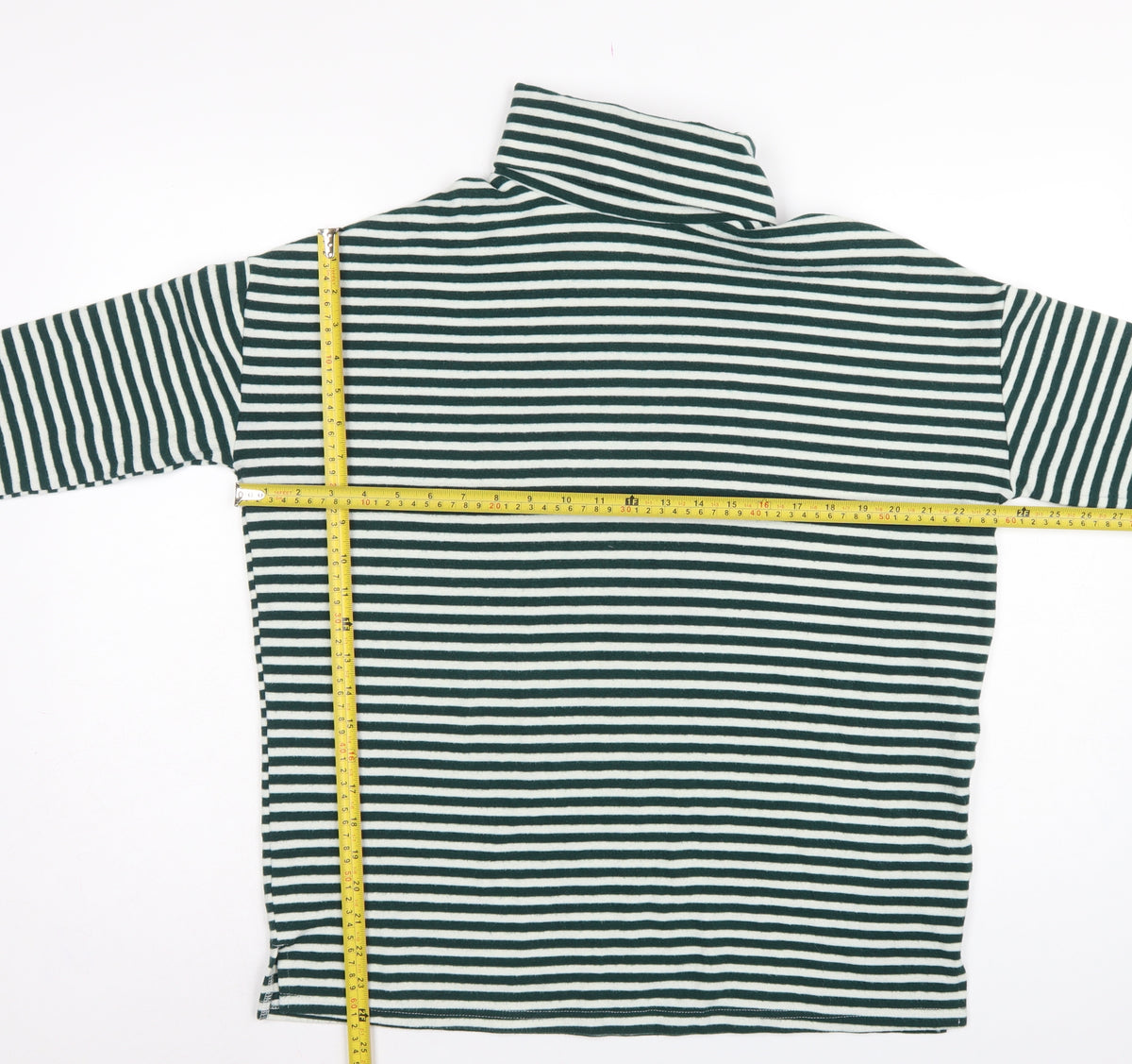 New Look Women Green White Striped Roll Neck Basic Top UK 14