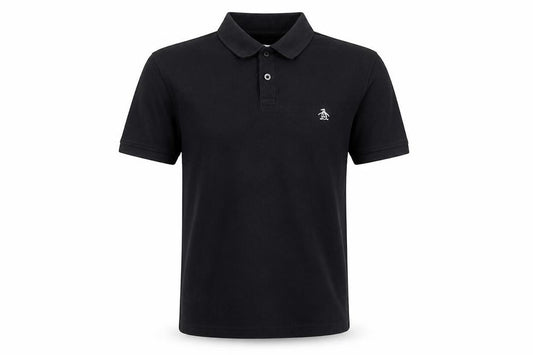 Original Penguin Men’s Black S Cotton Logo Short Sleeve Polo Shirt