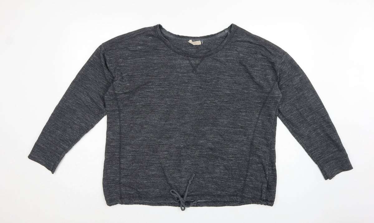 Back view of Next Women Grey, size 16, Lightweight Knit Drawstring Hem Sweatshirt