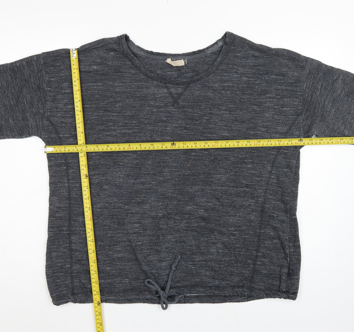 Close-up detail of Next Women Grey, size 16, Lightweight Knit Drawstring Hem Sweatshirt