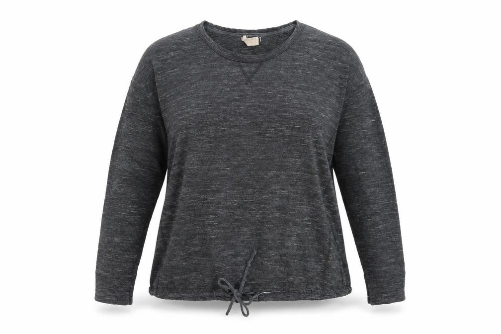 Front view of Next Women Grey, size 16, Lightweight Knit Drawstring Hem Sweatshirt