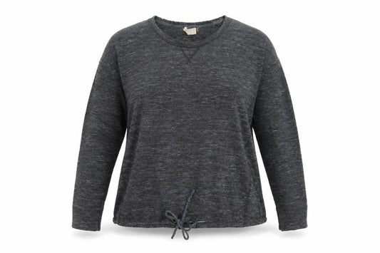 Front view of Next Women Grey, size 16, Lightweight Knit Drawstring Hem Sweatshirt