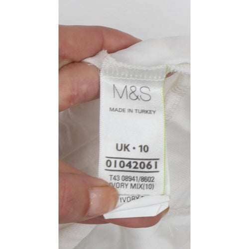 Marks & Spencer Women Ivory Floral 3/4 Sleeve Tunic Blouse UK 10