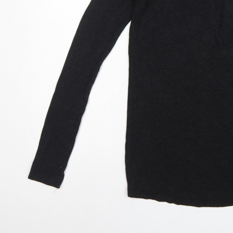 Moss Copenhagen Women Black XS Noomi Wool Knit Open Back Long Sleeve Top