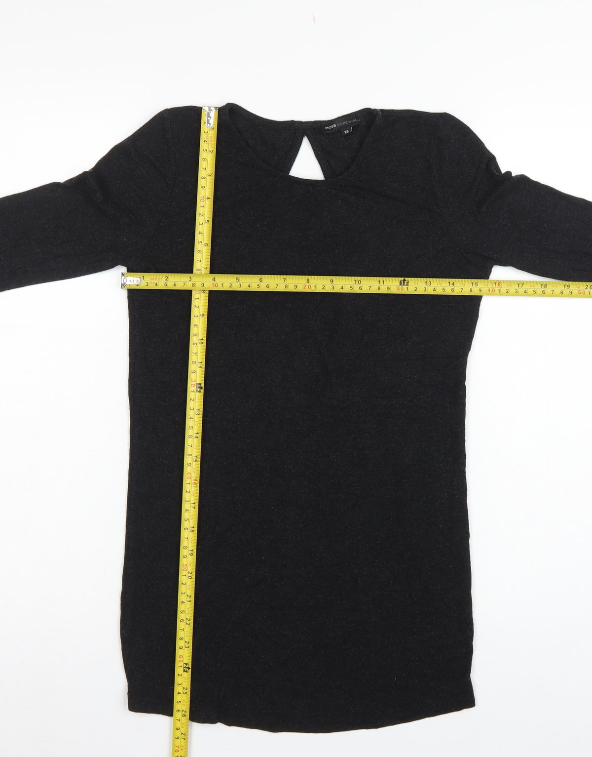 Moss Copenhagen Women Black XS Noomi Wool Knit Open Back Long Sleeve Top