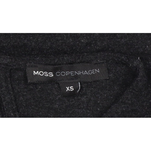 Moss Copenhagen Women Black XS Noomi Wool Knit Open Back Long Sleeve Top