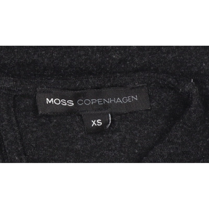 Moss Copenhagen Women Black XS Noomi Wool Knit Open Back Long Sleeve Top