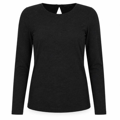 Moss Copenhagen Women Black XS Noomi Wool Knit Open Back Long Sleeve Top