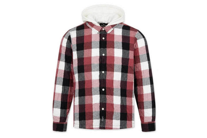 Hollister Men’s XL Multicolour Plaid Hooded Button-Up Shirt
