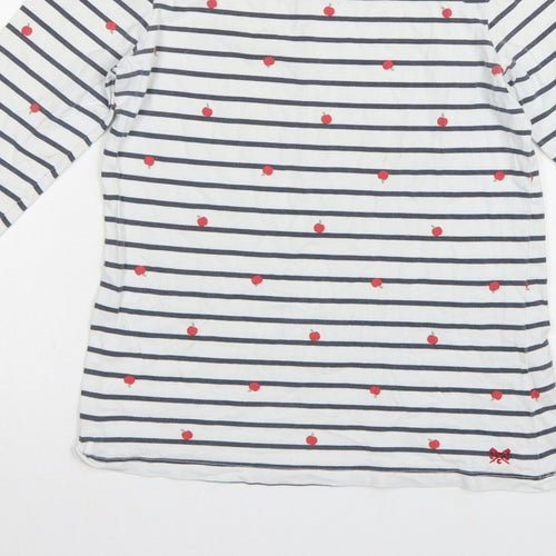 Crew Clothing Company Women’s White Stripe Apple Jersey Top UK 12