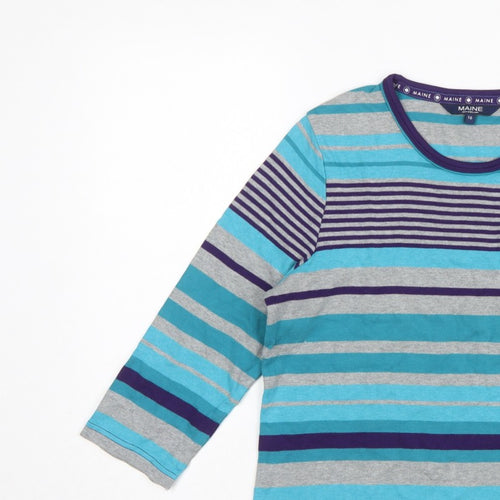Maine Women's Multicoloured UK 16 Ringer Striped Cotton Long Sleeve Top