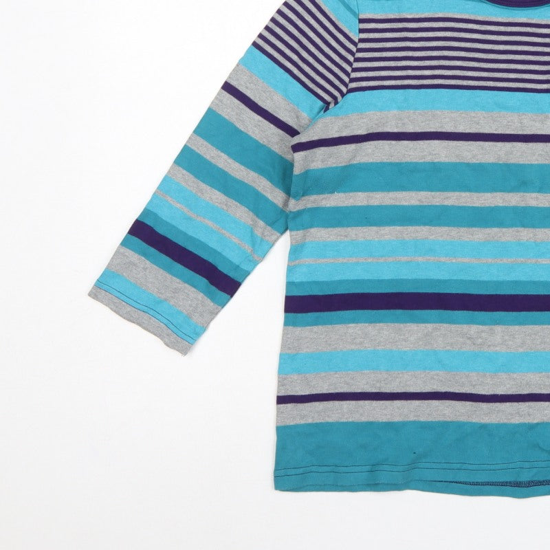 Maine Women's Multicoloured UK 16 Ringer Striped Cotton Long Sleeve Top