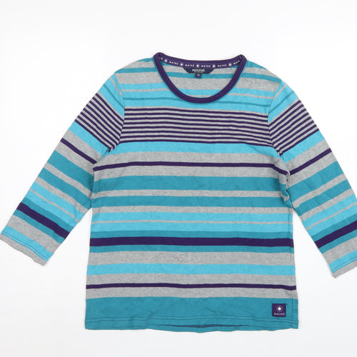 Maine Women's Multicoloured UK 16 Ringer Striped Cotton Long Sleeve Top