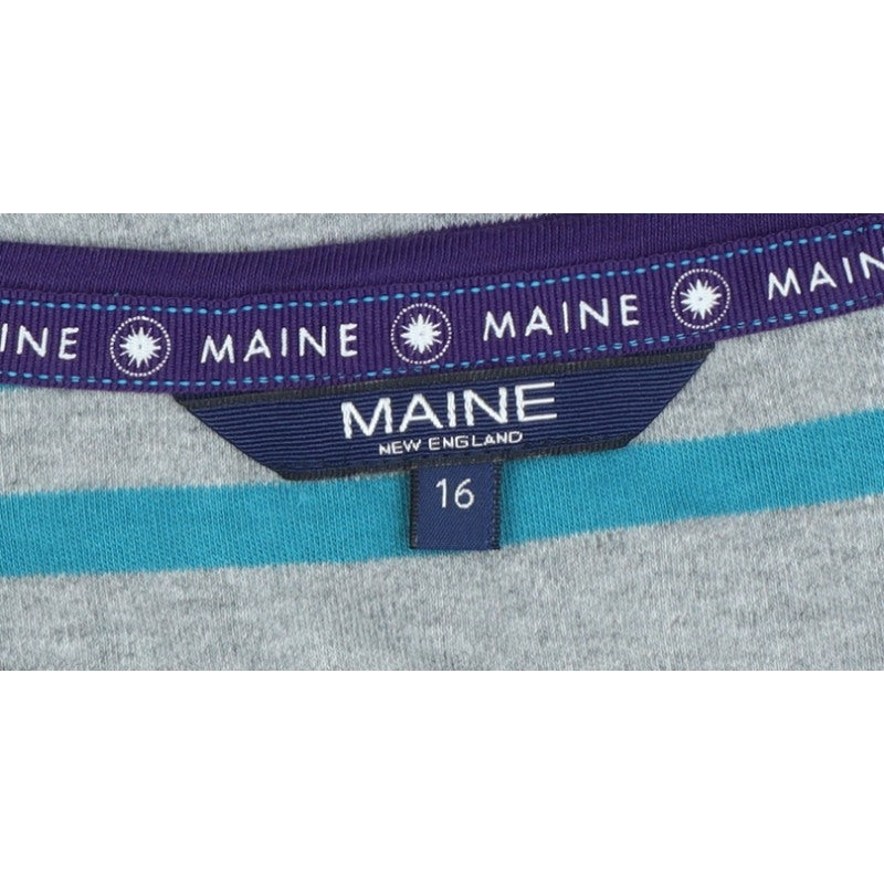 Maine Women's Multicoloured UK 16 Ringer Striped Cotton Long Sleeve Top