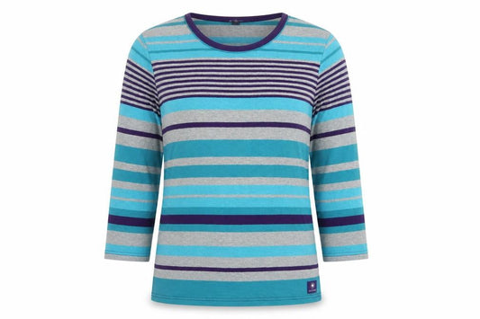 Maine Women's Multicoloured UK 16 Ringer Striped Cotton Long Sleeve Top