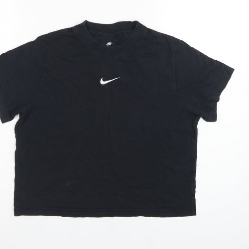 Nike Girls Black L 146-156cm Loose Fit Basic Logo T-Shirt