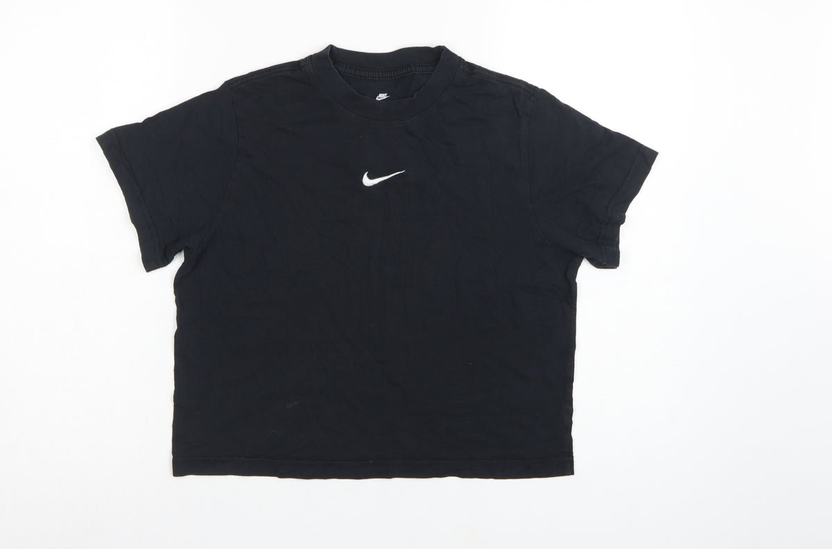 Nike Girls Black L 146-156cm Loose Fit Basic Logo T-Shirt