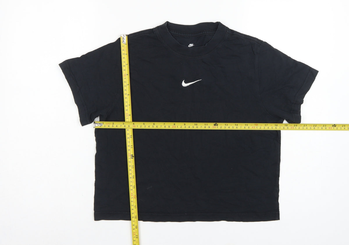 Nike Girls Black L 146-156cm Loose Fit Basic Logo T-Shirt