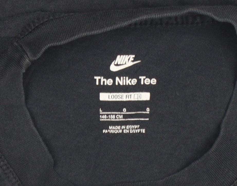 Nike Girls Black L 146-156cm Loose Fit Basic Logo T-Shirt