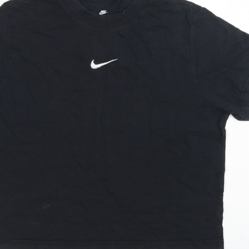 Nike Girls Black L 146-156cm Loose Fit Basic Logo T-Shirt
