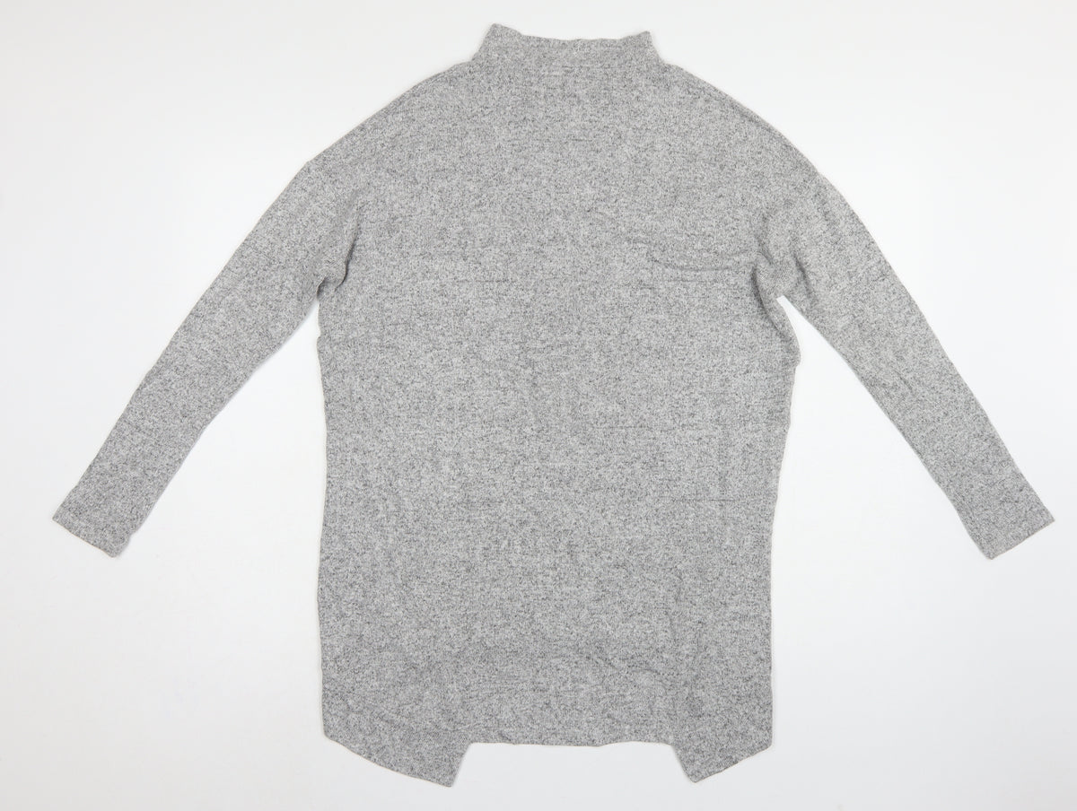 River Island Women Grey UK 8 Tunic Mock Neck Aspire to Inspire Long Sleeve