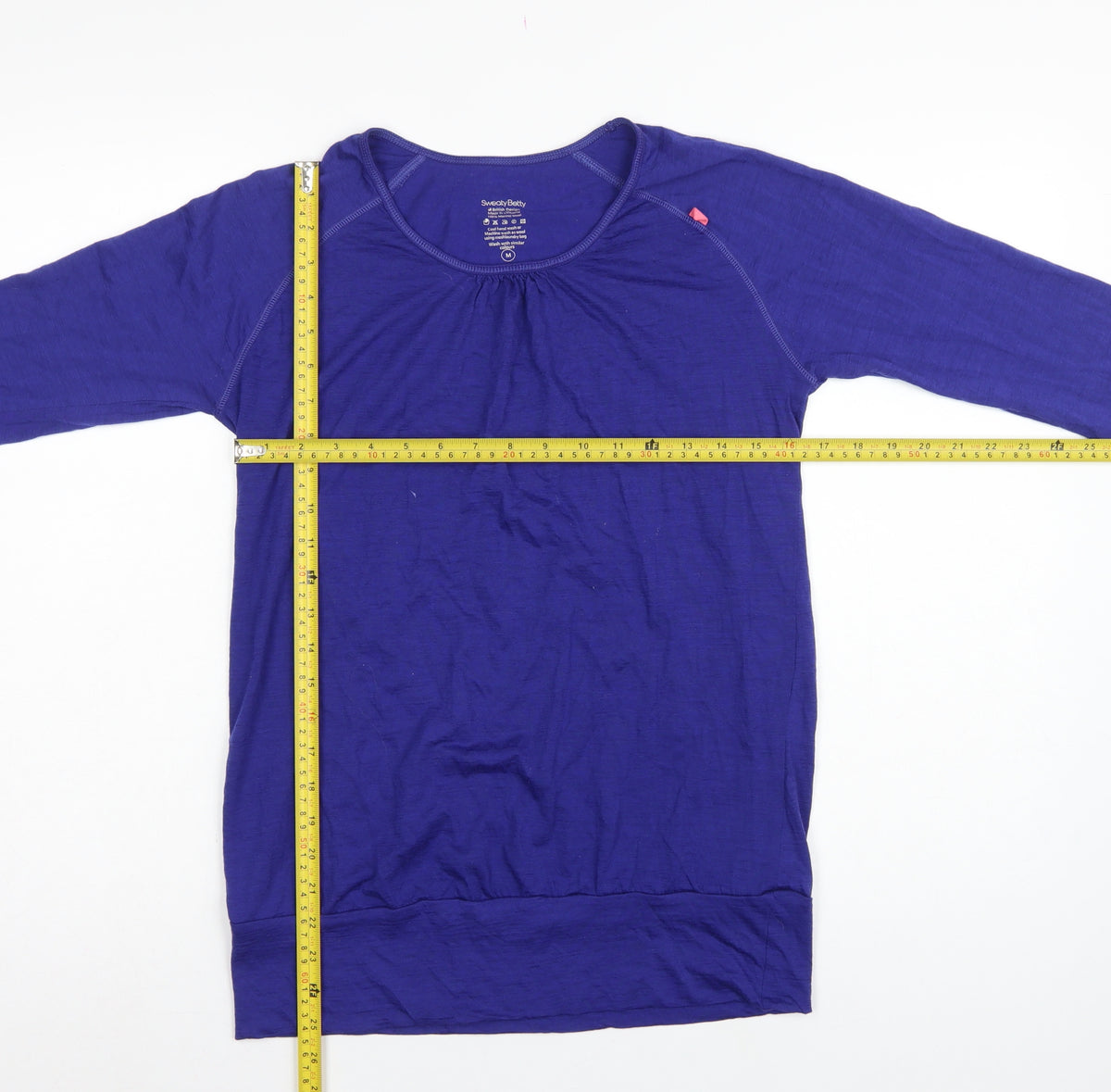 Sweaty Betty Women’s Blue M Merino Wool Long Sleeve Athletic Top