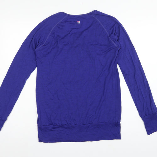 Sweaty Betty Women’s Blue M Merino Wool Long Sleeve Athletic Top