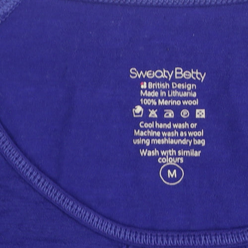 Sweaty Betty Women’s Blue M Merino Wool Long Sleeve Athletic Top