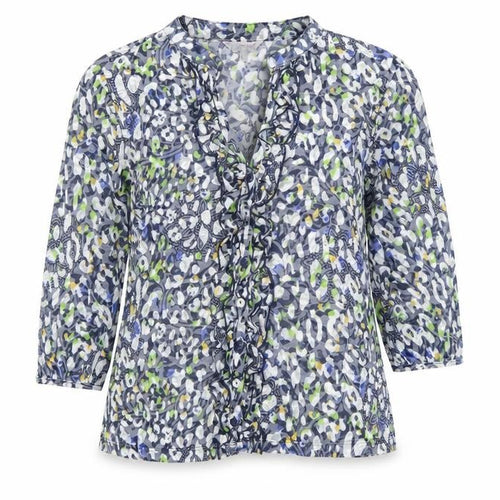 Per Una Women's Grey Floral Basic Button-Up Blouse UK 14