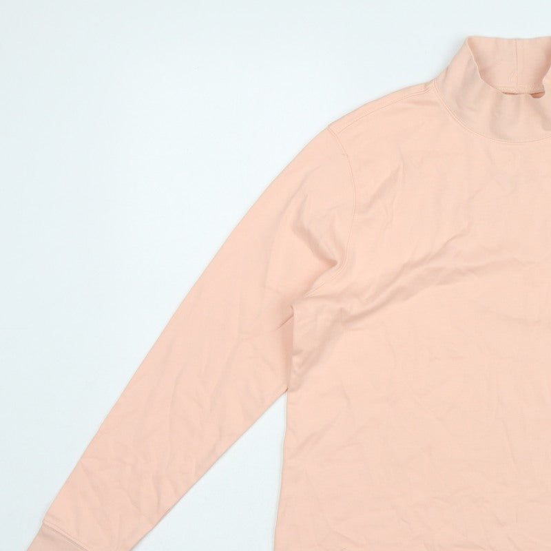 Lands' End Women Pink M Petite Relaxed Fit Mock Neck Jersey Top