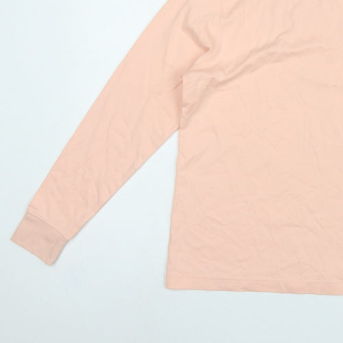 Lands' End Women Pink M Petite Relaxed Fit Mock Neck Jersey Top