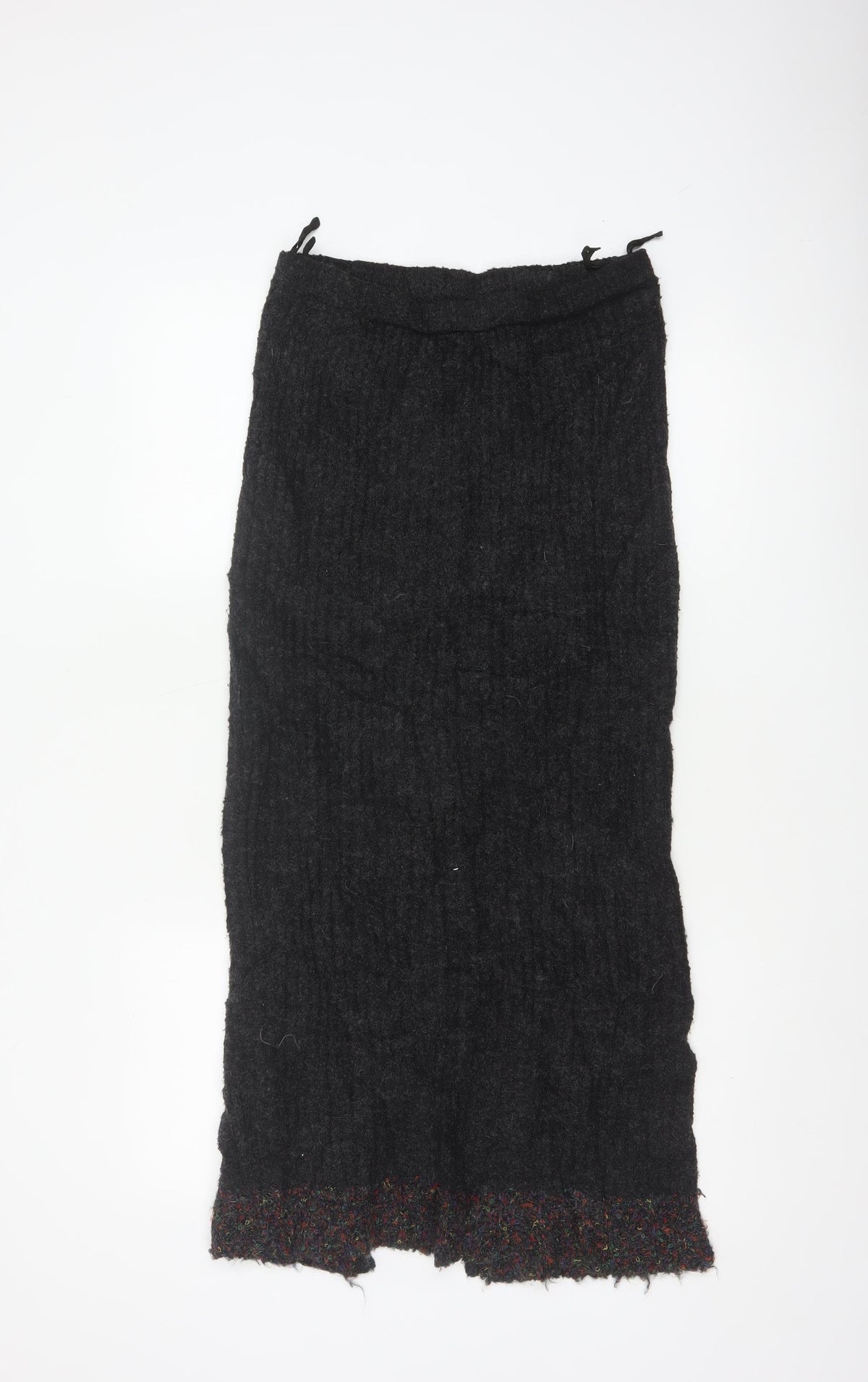 Back view of Casamia Women’s Black One Size Long Knit Pencil Skirt Drawstring