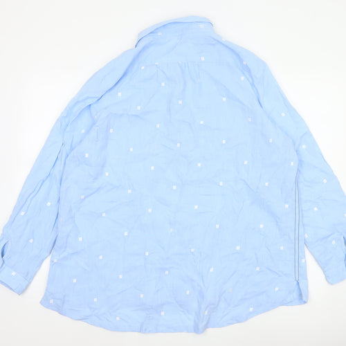 White Stuff Women’s Blue Polka Dot Cotton Tunic Shirt UK 20