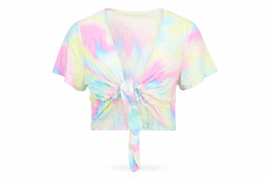 Bershka Women Multicoloured UK 8 Sheer Wrap Ruffle Blouse