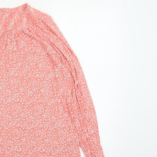 Next Women Pink Floral Long Sleeve Round Neck Blouse UK 8