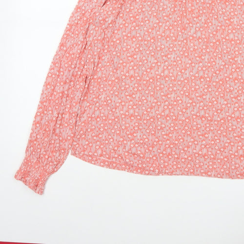 Next Women Pink Floral Long Sleeve Round Neck Blouse UK 8
