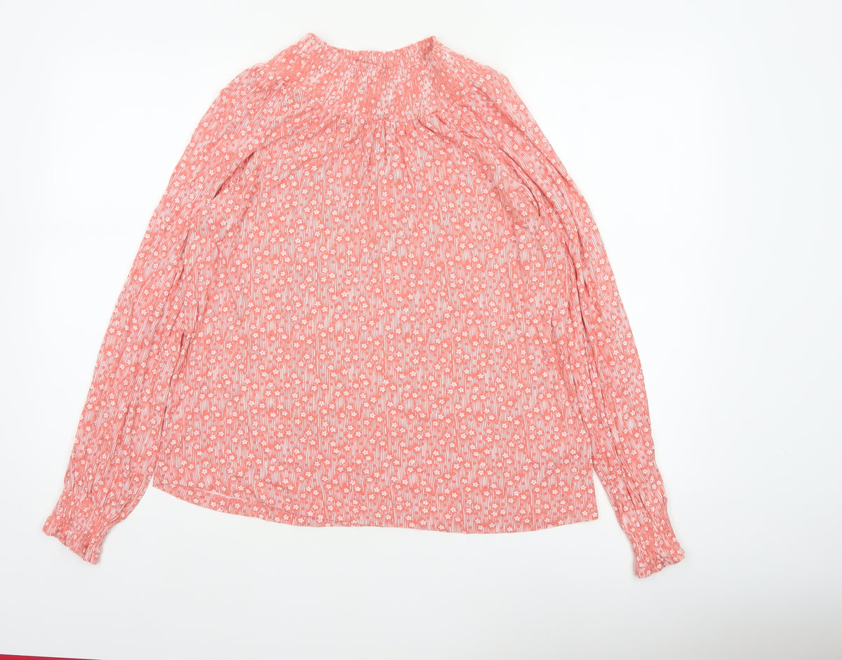 Next Women Pink Floral Long Sleeve Round Neck Blouse UK 8