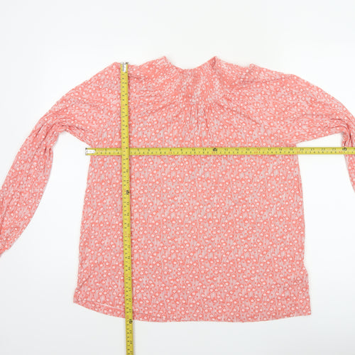 Next Women Pink Floral Long Sleeve Round Neck Blouse UK 8