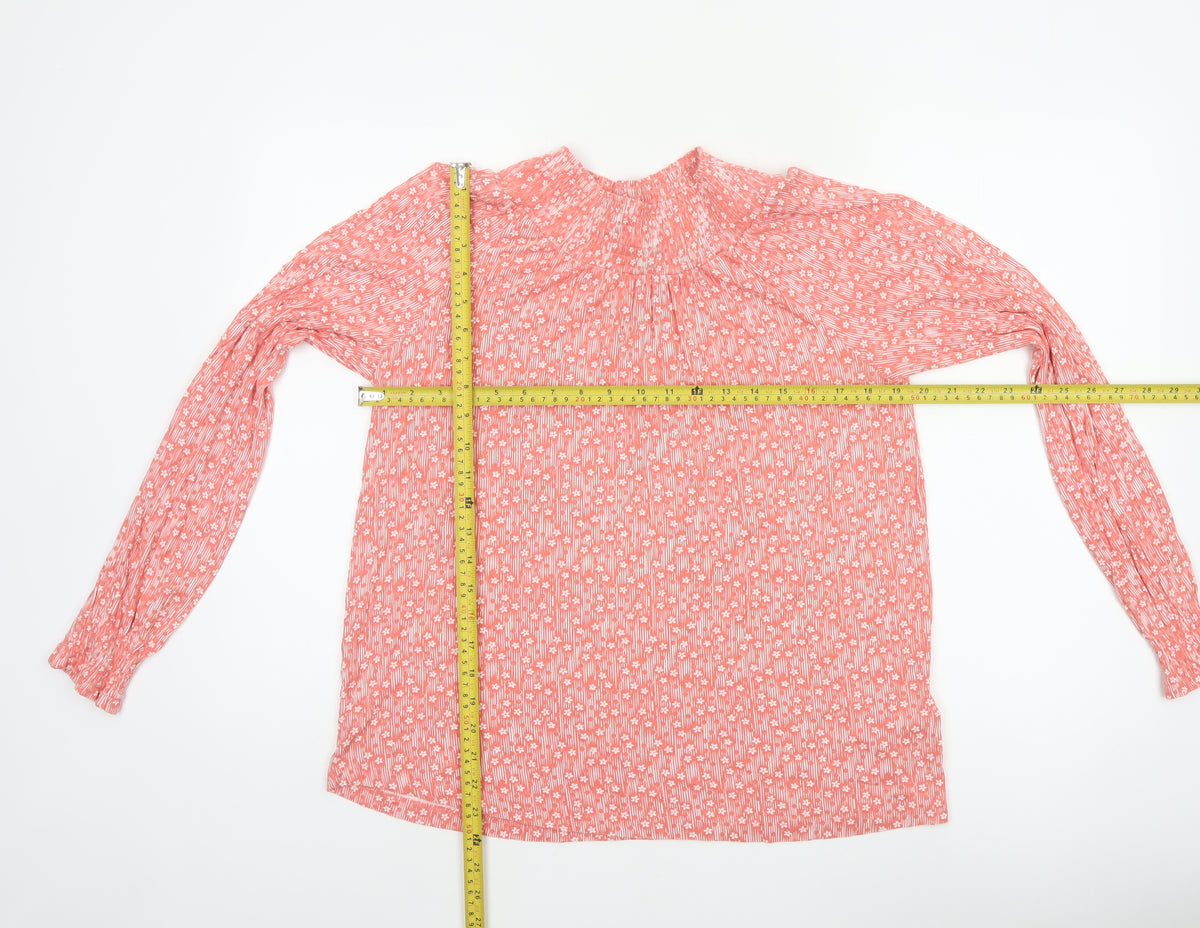 Next Women Pink Floral Long Sleeve Round Neck Blouse UK 8